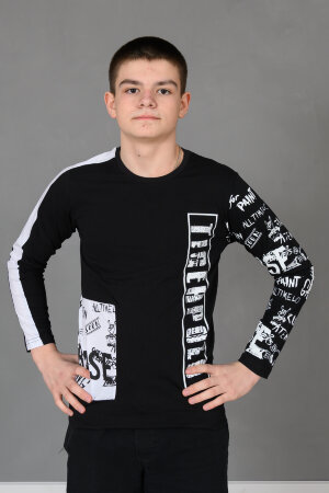 Детский лонгслив для мальчика 83019 черный