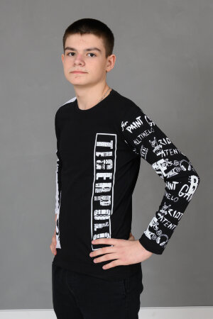 Детский лонгслив для мальчика 83019 черный