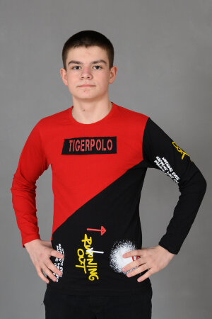 Детский лонгслив для мальчика 83016 красный