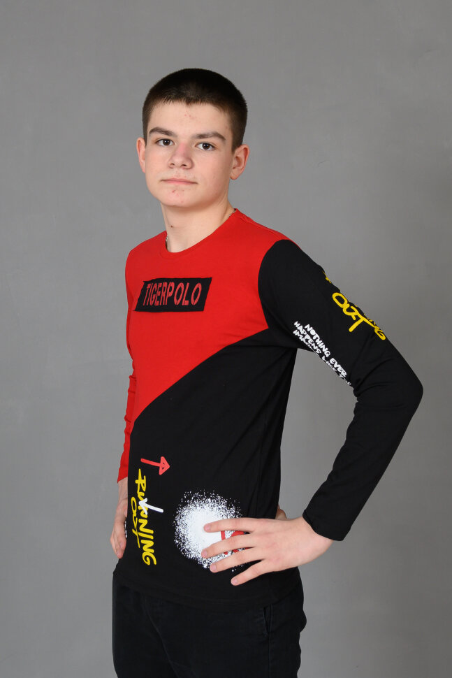 Детский лонгслив для мальчика 83016 красный