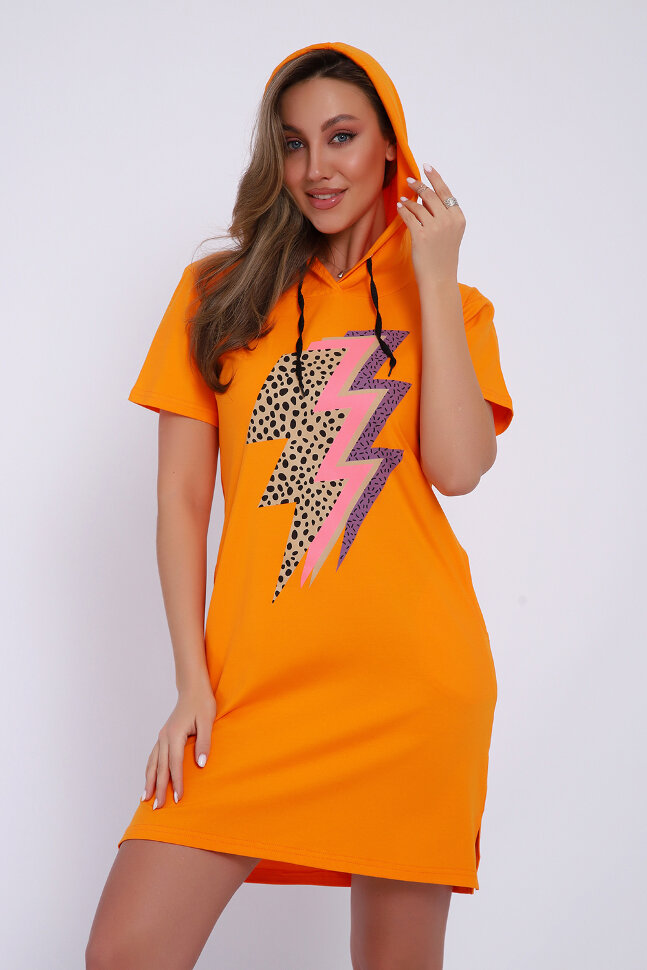 Платье женское ЕПЛ-1065 оранжевый