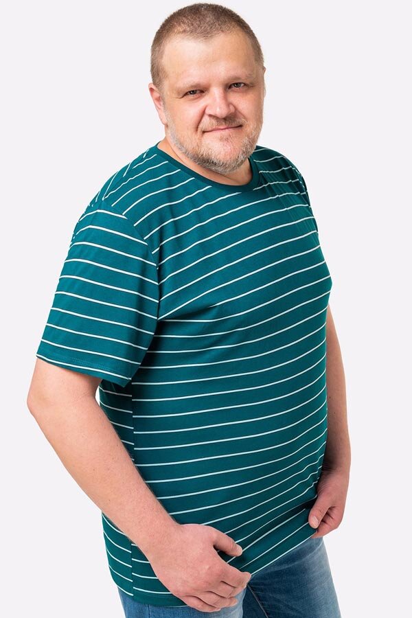 Мужская футболка Футболка HF9119 Полоска Happyfox