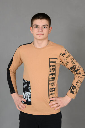 Детский лонгслив для мальчика 83019 бежевый