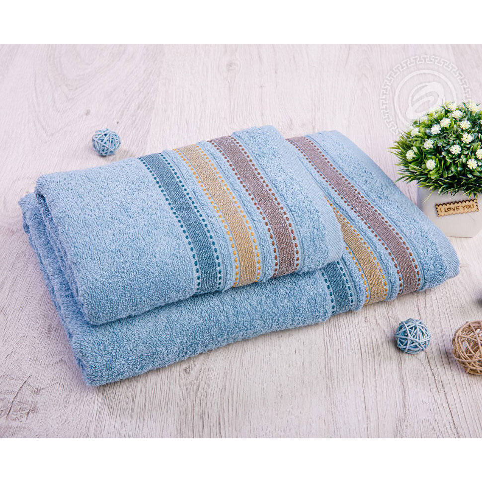 Набор полотенец Ренессанс голубой, 500г/м