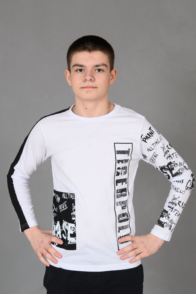 Детский лонгслив для мальчика 83019 белый