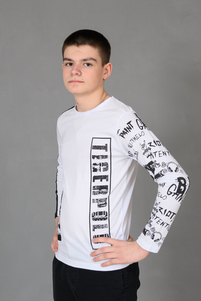 Детский лонгслив для мальчика 83019 белый