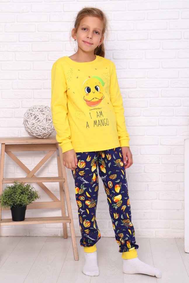 Пижама с брюками для девочки Смузи синий