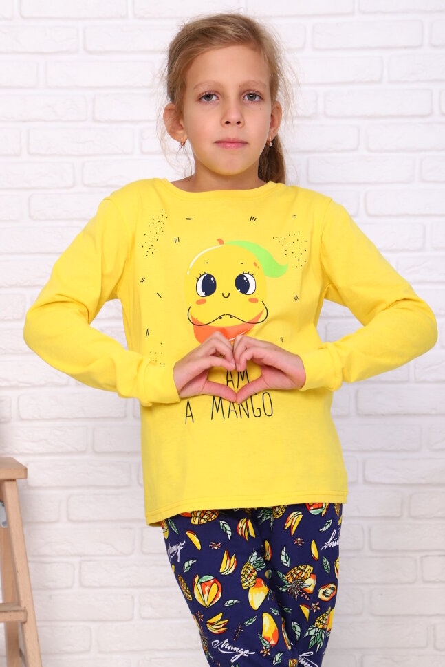 Пижама с брюками для девочки Смузи синий