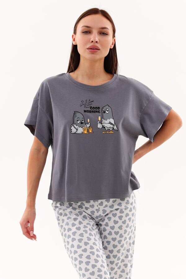 Женская пижама с брюками Good morning