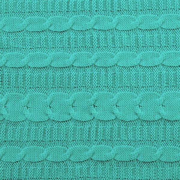 Плед вязаный Бирюза, шерсть/акрил