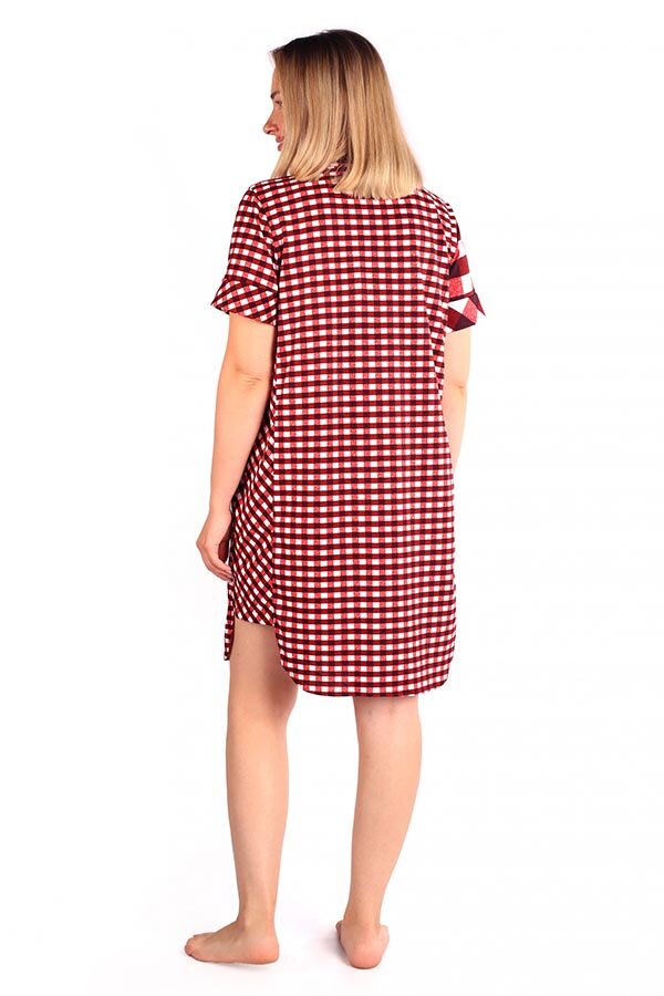 Халат Леруа красная клетка К-318