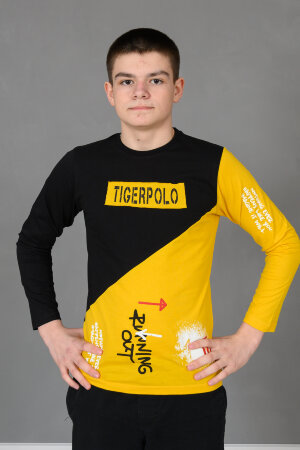 Детский лонгслив для мальчика 83016 черный