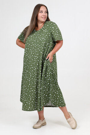 Платье Комфорт зеленый горох ПЛГ-89
