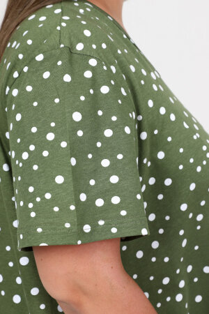 Платье Комфорт зеленый горох ПЛГ-89
