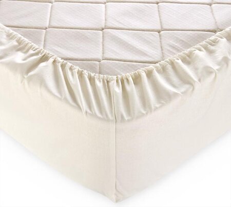 Простыня на резинке Бежевая, перкаль