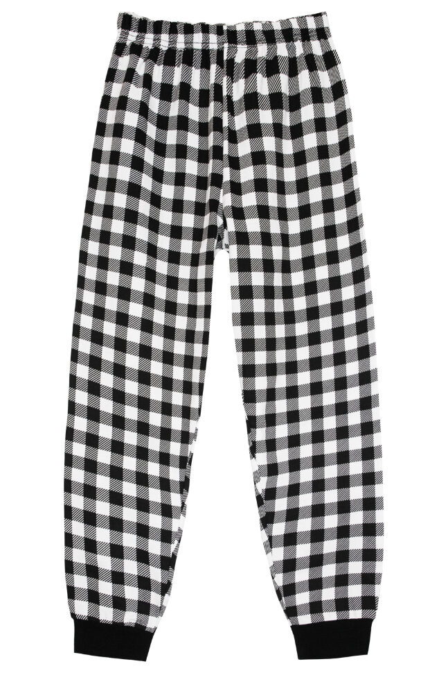 Пижама с брюками для девочки 91229 розовый/черная клетка