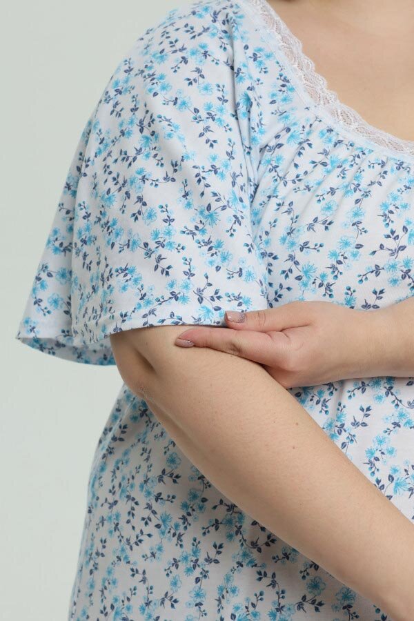 Сорочка Фламинго голубой василек кулирка