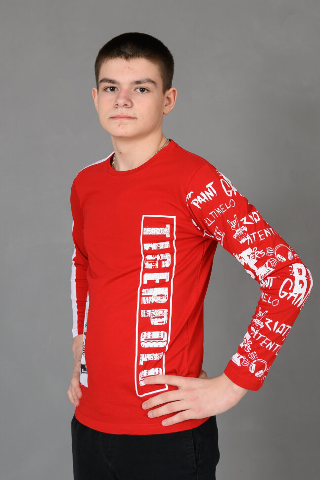 Детский лонгслив для мальчика 83019 красный