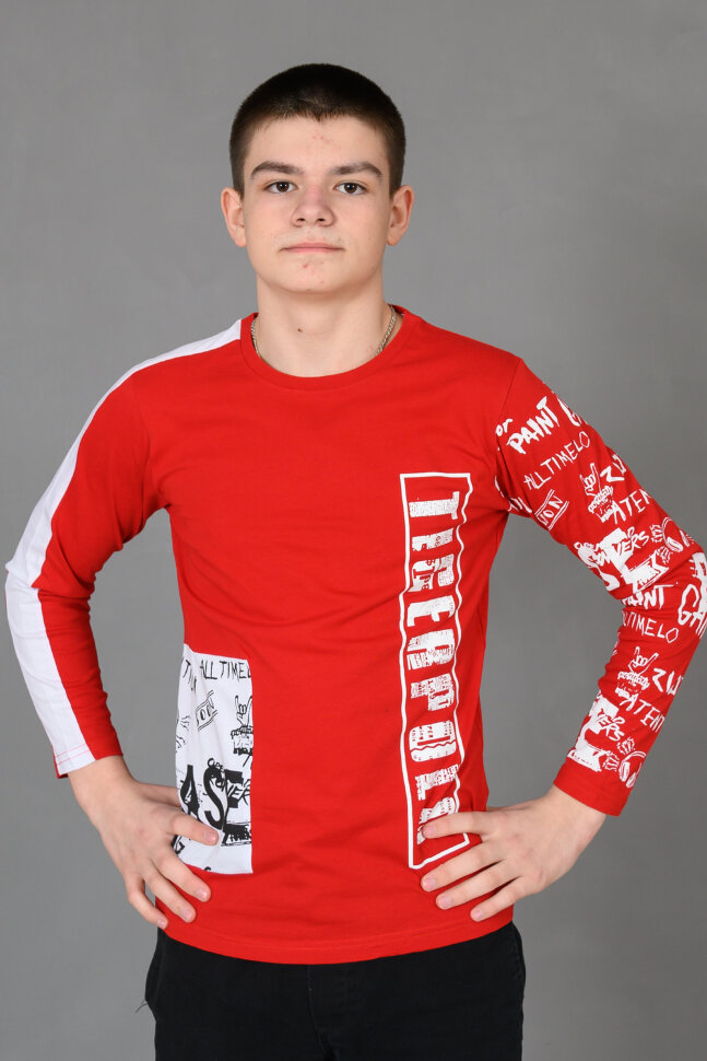 Детский лонгслив для мальчика 83019 красный