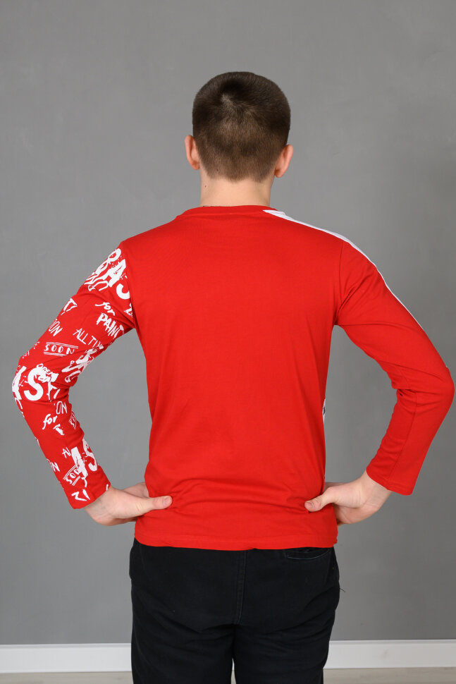 Детский лонгслив для мальчика 83019 красный