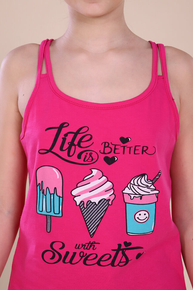 Костюм с шортами для девочки 61015 малиновый