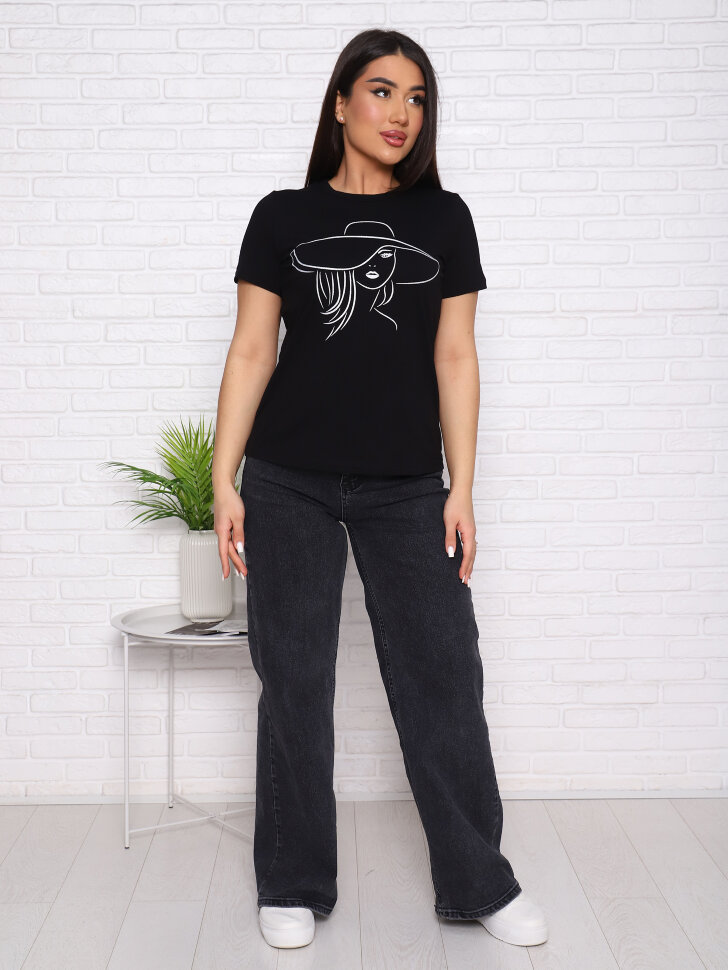 Миледи чёрный футболка женская