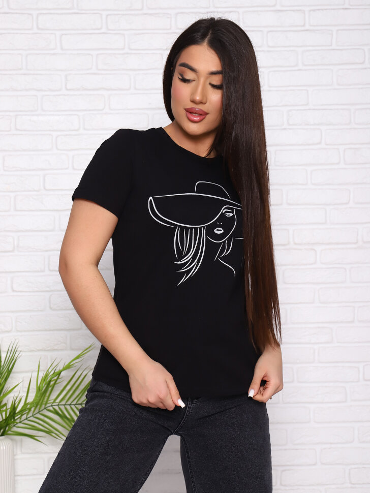 Миледи чёрный футболка женская