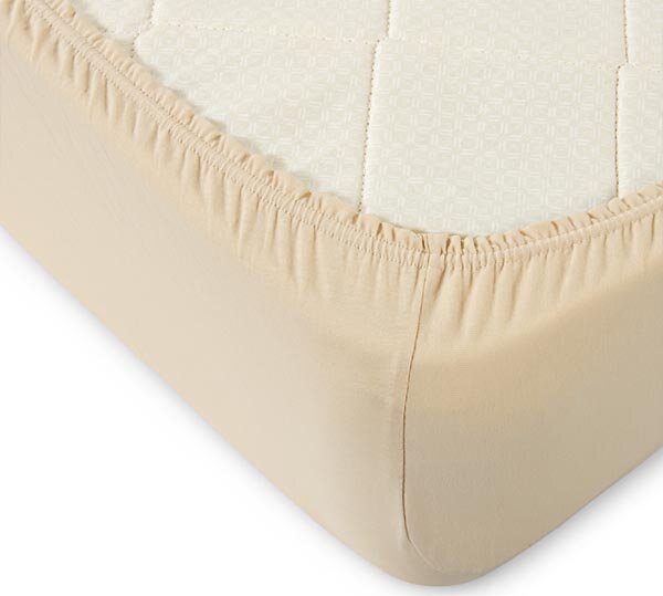 Простыня на резинке Бежевая, трикотаж