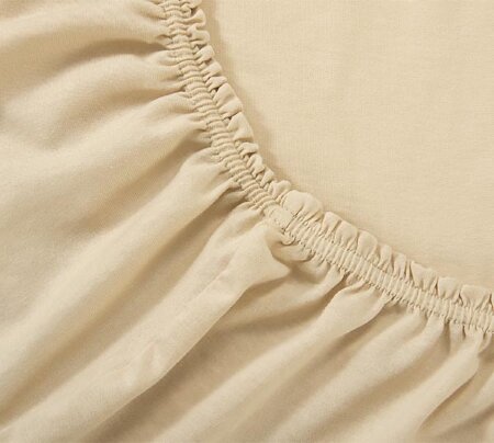 Простыня на резинке Бежевая, трикотаж