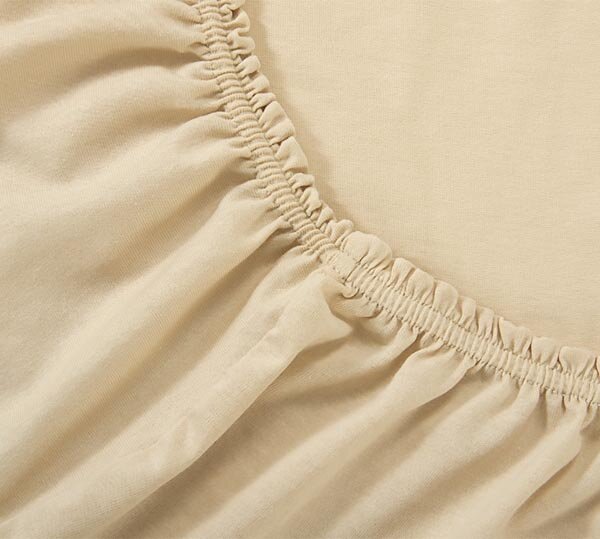 Простыня на резинке Бежевая, трикотаж