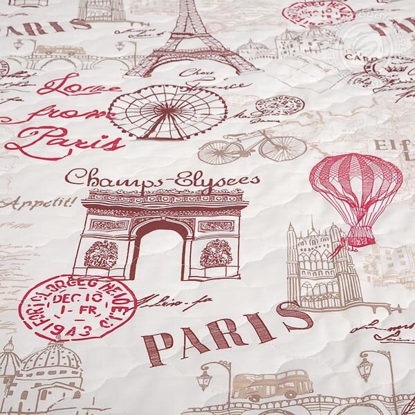 Покрывало стеганое Прогулка по Парижу, поплин