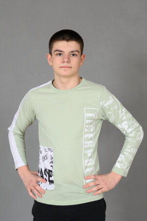 Детский лонгслив для мальчика 83019 ментол