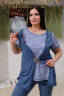 Женский костюм с бриджами 9219 тройка индиго