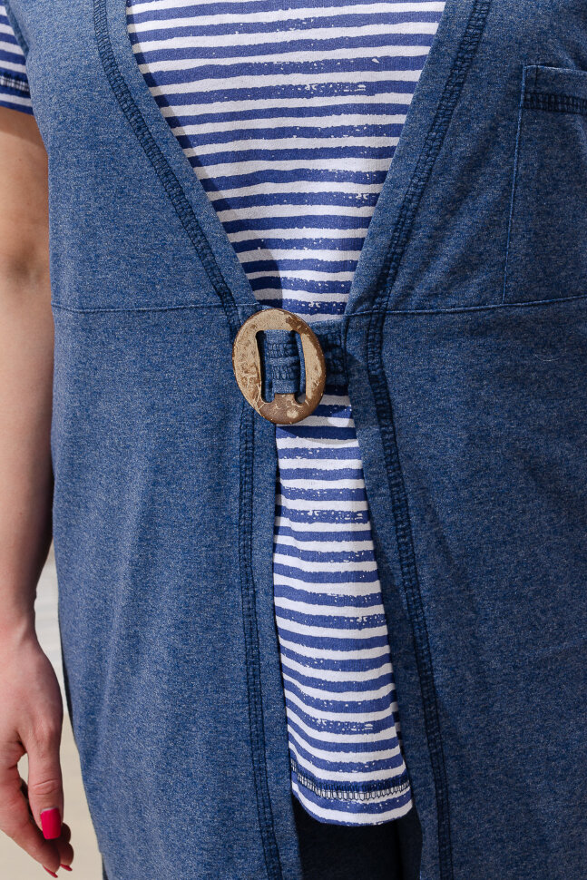 Женский костюм с бриджами 9219 тройка индиго