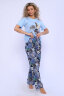 Женский костюм с брюками 71102 голубой