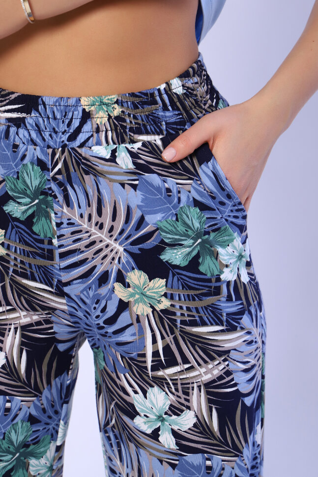 Женский костюм с брюками 71102 голубой