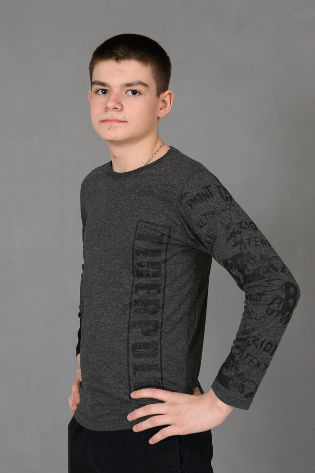 Детский лонгслив для мальчика 83019 антрацит