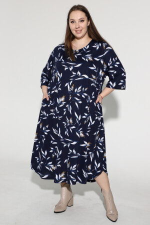 Платье Шик - сине-белое ПЛГ-09