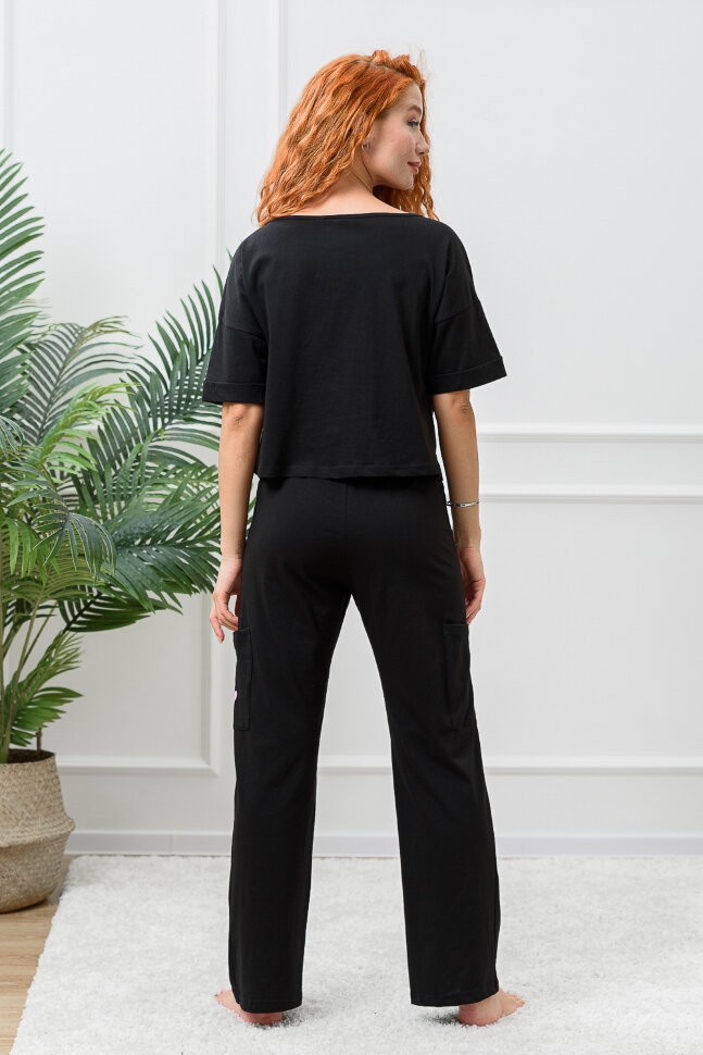 Женский костюм с брюками 8378 черный