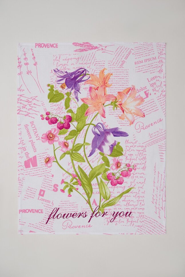 Полотенце кухонное Цветы и письма