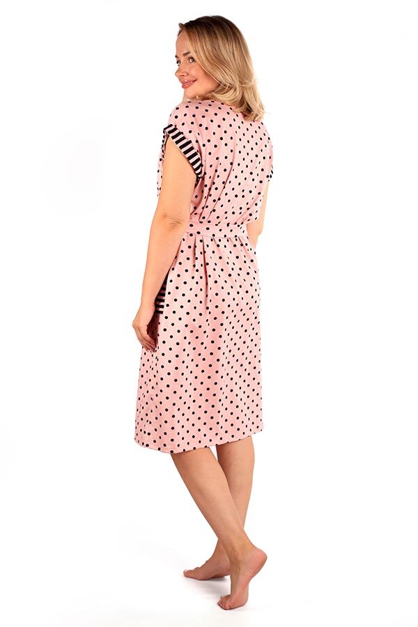 Халат Бьянка горох розовый К-323