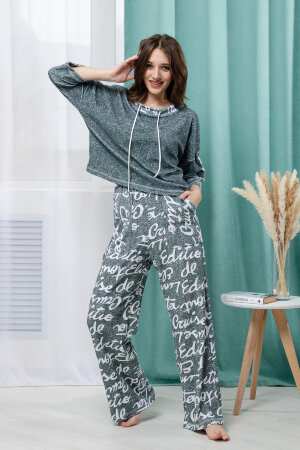 Женский костюм с брюками 8399 хаки