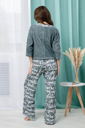 Женский костюм с брюками 8399 хаки