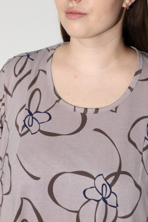 Платье Комфорт бежевые цветы ПЛГ-90