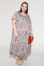 Платье Комфорт бежевые цветы ПЛГ-90