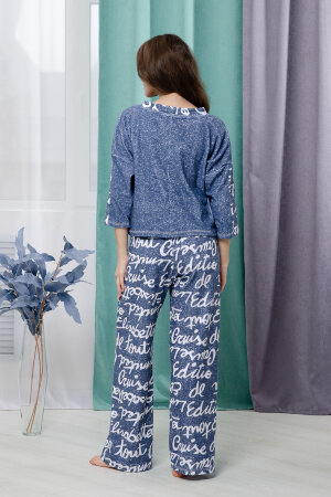 Женский костюм с брюками 8399 джинс