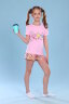 Пижама с шортами для девочки Единороги арт. ПД-009-043 розово-бежевый