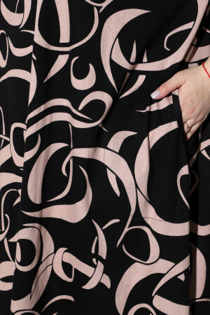 Платье Комфорт -черно-бежевое ПЛГ-91