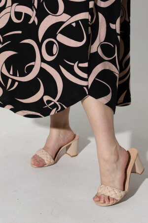 Платье Комфорт -черно-бежевое ПЛГ-91