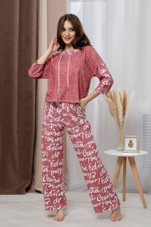 Женский костюм с брюками 8399 терракот